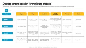 Innovative Marketing Strategy Creating Content Calendar For Marketing Channels Clipart PDF