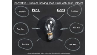 Innovative Problem Solving Idea Bulb With Text Holders Ppt PowerPoint Presentation Infographics Layout Ideas
