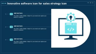 Innovative Software Icon For Sales Strategy Icon Topics PDF