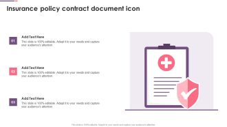 Insurance Policy Contract Document Icon Ppt PowerPoint Presentation File Tips PDF
