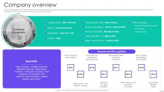 Insurance Services Firm Profile Company Overview Inspiration PDF