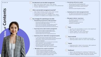 Integrating ITSM To Enhance Service Table Of Contents Diagrams PDF