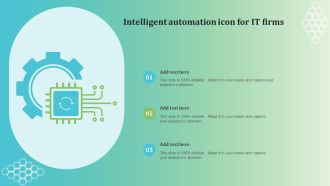 Intelligent Automation Icon For IT Firms Introduction PDF