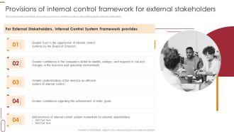 Internal Control Management Goals And Techniques Provisions Of Internal Control Framework For External Stakeholders Mockup PDF