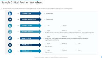 Internal Employee Succession Sample Critical Position Worksheet Rules PDF