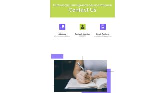 International Immigration Service Proposal Contact Us One Pager Sample Example Document