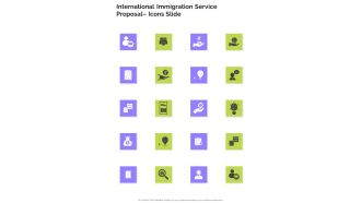 International Immigration Service Proposal Icons Slide One Pager Sample Example Document