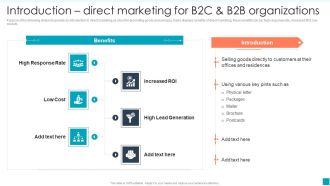 Introduction Direct Marketing For B2c B2b Efficient B2B And B2C Marketing Techniques For Organization Introduction PDF