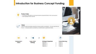 Introduction For Business Concept Funding Product Idea Ppt PowerPoint Presentation Icon Slides
