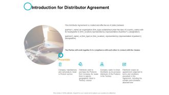 Introduction For Distributor Agreement Ppt PowerPoint Presentation Pictures Slideshow