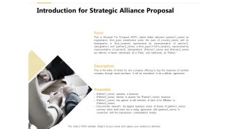 Introduction For Strategic Alliance Proposal Ppt PowerPoint Presentation Summary Deck