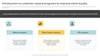Introduction To Customer Reward Programs To Improve Client Loyalty Themes PDF