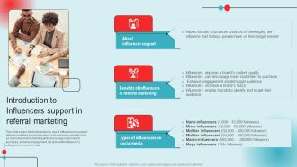 Introduction To Influencers Support In Referral Marketing Ppt PowerPoint Presentation File Layouts PDF