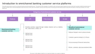 Introduction To Omnichannel Banking Customer Service Platforms Ppt Styles Inspiration PDF