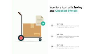 Inventory Icon With Trolley And Checked Symbol Ppt PowerPoint Presentation File Guide