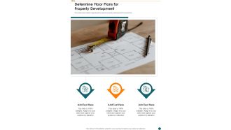 Investment For Real Estate Development Determine Floor Plans For Property Development One Pager Sample Example Document