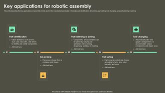 Iot Integration In Manufacturing Key Applications For Robotic Assembly Inspiration PDF