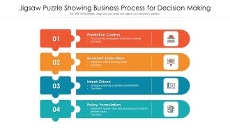 Jigsaw Puzzle Showing Business Process For Decision Making Ppt PowerPoint Presentation Layouts Background Designs PDF