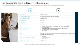 Job Description Form To Target Right Candidate Tactical Plan To Enhance Social Media Hiring Process Sample PDF