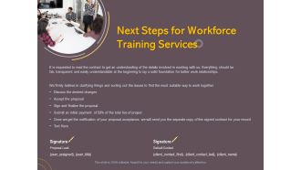 Job Driven Training Next Steps For Workforce Training Services Ppt Ideas Slide Download PDF