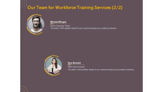 Job Driven Training Our Team For Workforce Training Services Client Ppt Show Topics PDF