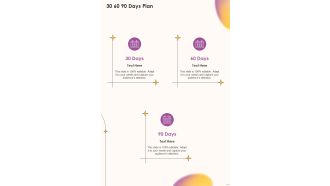 Job Vacancy Proposal 30 60 90 Days Plan One Pager Sample Example Document