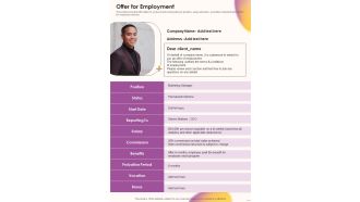 Job Vacancy Proposal Offer For Employment One Pager Sample Example Document