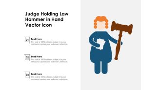 Judge Holding Law Hammer In Hand Vector Icon Ppt PowerPoint Presentation Gallery Samples PDF