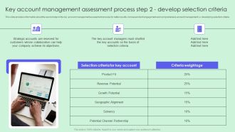 Key Account Management Assessment Process Step 2 Develop Selection Criteria Template PDF