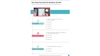 Key Area Focused For Business Growth One Pager Documents