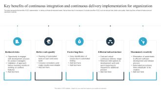 Key Benefits Of Continuous Integration And Continuous Delivery Implementation For Organization Information PDF