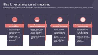 Key Business Account Management And Planning Techniques Pillars For Key Business Account Management Graphics PDF
