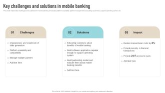 Key Challenges And Solutions In Mobile Banking Demonstration PDF