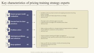 Key Characteristics Of Pricing Training Strategy Experts Mockup PDF