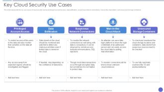 Key Cloud Security Use Cases Elements PDF