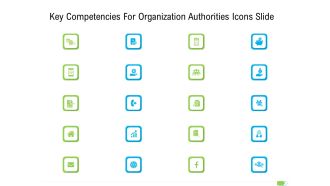 Key Competencies For Organization Authorities Icons Slide Formats PDF