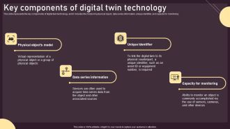 Key Components Of Digital Twin Technology Ppt PowerPoint Presentation File Background Images PDF