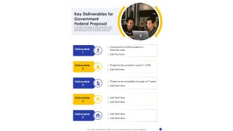 Key Deliverables For Government Federal Proposal One Pager Sample Example Document