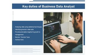 Key Duties Of Business Data Analyst Ppt PowerPoint Presentation Gallery Rules PDF