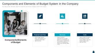 Key Elements And Techniques Of A Budgeting System Components And Elements Of Budget System In The Company Icons PDF