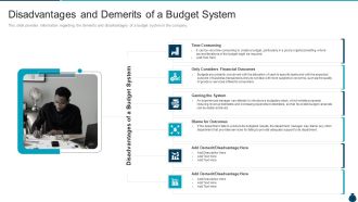 Key Elements And Techniques Of A Budgeting System Disadvantages And Demerits Of A Budget System Brochure PDF