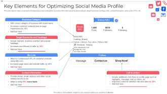 Key Elements For Optimizing Social Media Profile Background PDF