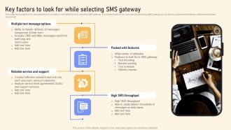 Key Factors To Look For While Selecting SMS Gateway Ppt PowerPoint Presentation File Model PDF