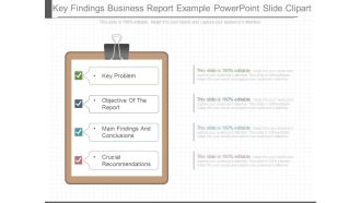 Key Findings Business Report Example Powerpoint Slide Clipart