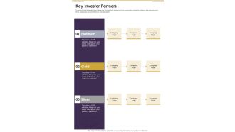 Key Investor Partners Template 366 One Pager Documents