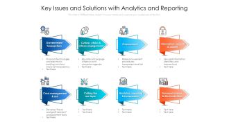 Key Issues And Solutions With Analytics And Reporting Ppt PowerPoint Presentation Icon Diagrams PDF