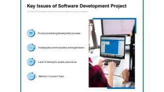 Key Issues Of Software Development Project Ppt PowerPoint Presentation Gallery Graphics Download PDF
