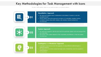 Key Methodologies For Task Management With Icons Ppt Portfolio Objects PDF