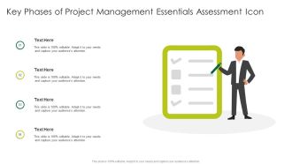 Key Phases Of Project Management Essentials Assessment Icon Infographics PDF