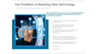 Key Problems Of Adopting New Technology Ppt PowerPoint Presentation File Gallery PDF